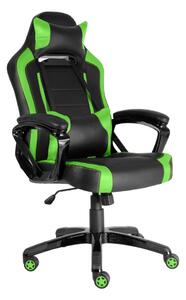 Herná stolička A-RACER Q11 –⁠ PU koža, čierna/zelená