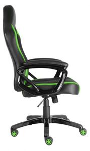 Herná stolička A-RACER Q11 –⁠ PU koža, čierna/zelená