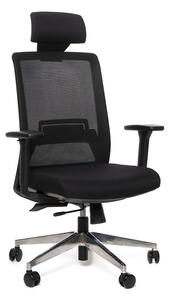 Kancelárska ergonomická stolička Sego FRAME — sieť/látka, čierna