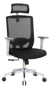 Kancelárska ergonomická stolička Neoseat BRENDA WHITE — sieť/látka, čierna, nosnosť 150 kg