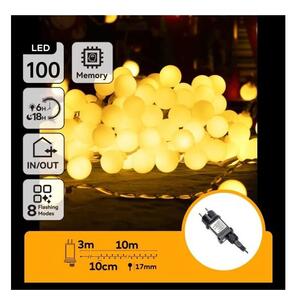 Aigostar - LED vonkajšia dekoratívna svetelná reťaz 100xLED/3,6W/230V/8 funkcií 10m IP44 teplá biela