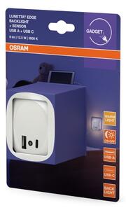 Osram- LED nočné svietidlo do zásuvky so senzorom a USB LUNETTA LED/12,5W/230V
