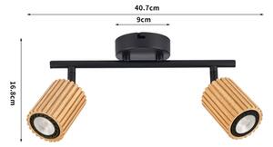 Brilagi - Bodové svietidlo MODERN WOOD 2xGU10/8W/230V drevo/čierna