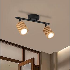 Brilagi - Bodové svietidlo MODERN WOOD 2xGU10/8W/230V drevo/čierna