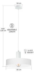 Závesný luster na lankách ARCANE 1xE27/60W/230V biela