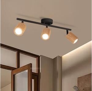 Brilagi - Bodové svietidlo MODERN WOOD 3xGU10/8W/230V drevo/čierna