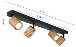 Brilagi - Bodové svietidlo MODERN WOOD 4xGU10/8W/230V drevo/čierna