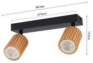 Brilagi - Bodové svietidlo MODERN WOOD 2xGU10/8W/230V drevené/čierne