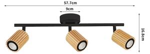 Brilagi - Bodové svietidlo MODERN WOOD 3xGU10/8W/230V drevo/čierna