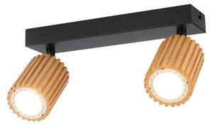 Brilagi - Bodové svietidlo MODERN WOOD 2xGU10/8W/230V drevené/čierne