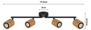 Brilagi - Bodové svietidlo MODERN WOOD 4xGU10/8W/230V drevo/čierna
