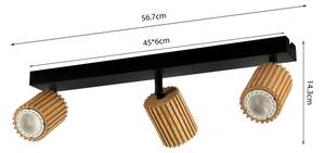 Brilagi - Bodové svietidlo MODERN WOOD 3xGU10/8W/230V drevo/čierna
