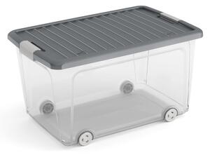 Plastový úložný box s vekom 56,5x39x31,5 cm W box L – KIS