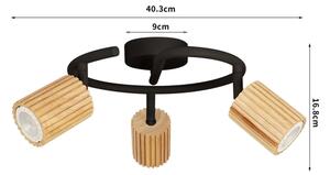 Brilagi - Bodové svietidlo MODERN WOOD 3xGU10/8W/230V, drevené/čierne