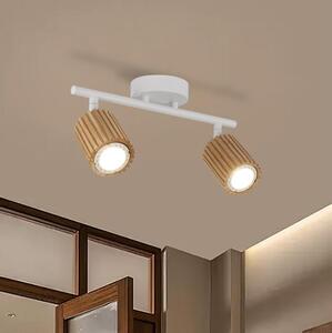Brilagi - Bodové svietidlo MODERN WOOD 2xGU10/8W/230V drevo/biela