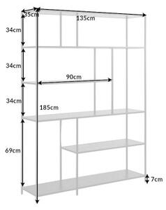 Knižnica/Regál 42025 135cm Slim Line Čierny jaseň-Komfort-nábytok