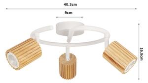Brilagi - Bodové svietidlo MODERN WOOD 3xGU10/8W/230V drevo/biela