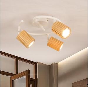 Brilagi - Bodové svietidlo MODERN WOOD 3xGU10/8W/230V drevo/biela