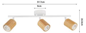 Brilagi - Bodové svietidlo MODERN WOOD 3xGU10/8W/230V drevo/biela