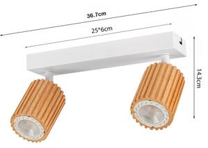 Brilagi - Bodové svietidlo MODERN WOOD 2xGU10/8W/230V drevené/biela