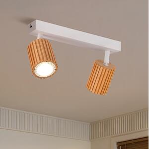 Brilagi - Bodové svietidlo MODERN WOOD 2xGU10/8W/230V drevené/biela
