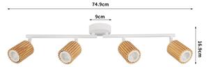 Brilagi - Bodové svietidlo MODERN WOOD 4xGU10/8W/230V drevo/biela