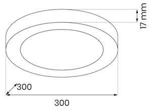 LED stropné svietidlo EVORA LED/24W/230V 3000/4000/6000K priemer 30 cm čierne