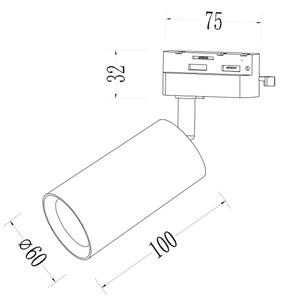 Bodové svietidlo pre 1-fázový lištový systém PIPE 1xGU10/10W/230V hnedé