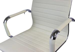 Otočná kancelárska stolička DELUXE — ekokoža, krémová