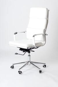 Kancelárske kreslo SOFT — ekokoža, biela, nosnosť 150 kg