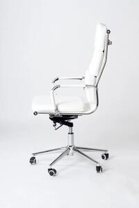 Kancelárske kreslo SOFT — ekokoža, biela, nosnosť 150 kg