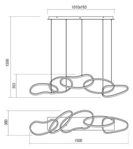Redo 01-3392 - Stmievateľný LED závesný luster na lanku BIAS LED/120W/230V zlatý