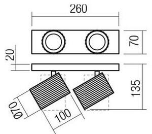 Redo 01-3402 - Bodové svietidlo DELPHI 2xGU10/7W/230V zlaté
