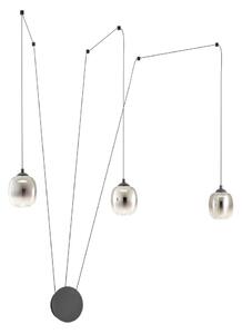 Redo 01-3485 -LED Stmievateľné nástenné svietidlo KHADI 3xLED/5,5W/230V čierne/dymové