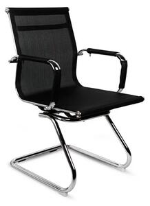 Konferenčná stolička FACTORY Skid — sieť, čierna