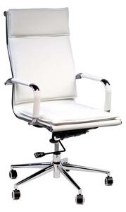 Otočná kancelárska stolička TALLIN — ekokoža, biela