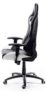 Herná stolička RUNNER — ekokoža, čierna/biela