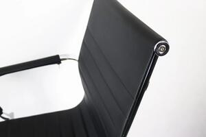 Otočná kancelárska stolička DELUXE — ekokoža, čierna