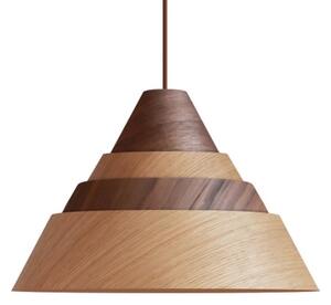 Drevený luster na lanku 1xE27/60W/230V pr. 33 cm masív/dub/orech/kaučukovník