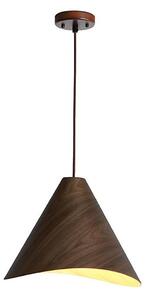 Drevený luster na lane 1xE27/60W/230V, priemer 45 cm, masív/orech/kaučukovník