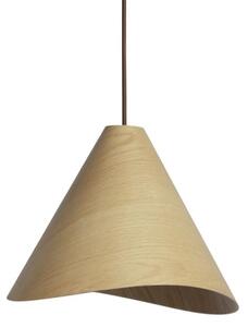 Drevený luster na lanku 1xE27/60W/230V pr. 33 cm masív/dub/kaučukovník