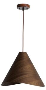 Drevený závesný luster s lankom 1xE27/60W/230V pr. 33 cm masív/orech/kaučukovník