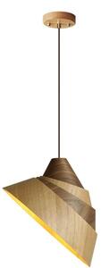Drevený luster na lanku 1xE27/60W/230V pr. 33 cm masív/dub/orech/kaučukovník