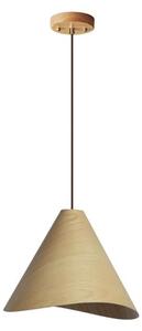 Drevený luster na lanku 1xE27/60W/230V pr. 33 cm masív/dub/kaučukovník
