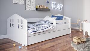 Detská posteľ WINDOWS so zásuvkou - biela 180x80 cm