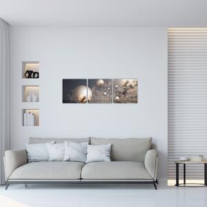Abstraktné obraz - šedej gule (Obraz 90x30cm)