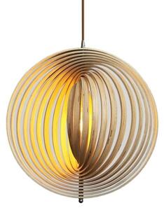 Drevený luster na lanku 1xE27/60W/230V priemer 50 cm masív/dyha/kaučukovník