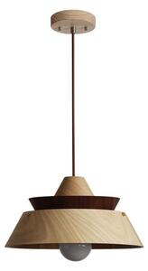 Drevený luster na lanku 1xE27/60W/230V pr. 33 cm masív/dub/orech/kaučukovník