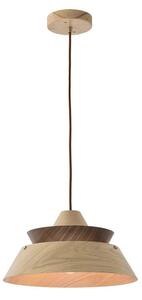 Drevený luster na lanku 1xE27/60W/230V pr. 33 cm masív/dub/orech/kaučukovník