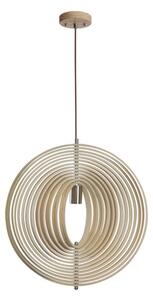 Drevený luster na lanku 1xE27/60W/230V priemer 50 cm masív/dyha/kaučukovník